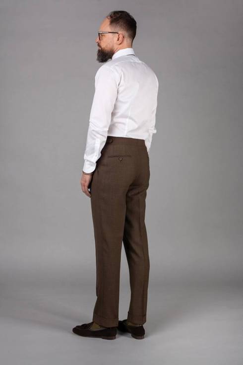 Brown Checked "Edward" trousers