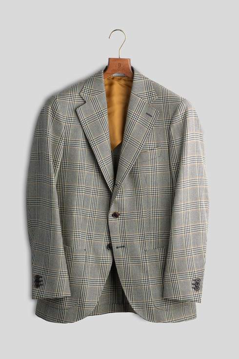 Navy, Green and Beige Checked Sportcoat