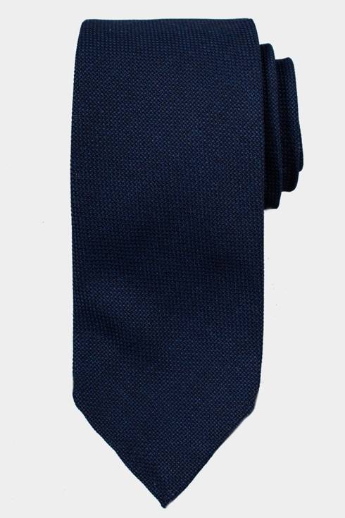 Navy blue wool untipped Bluefeel tie
