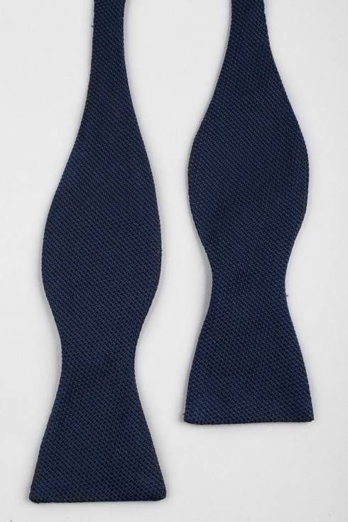 Navy grenadine silk bow tie