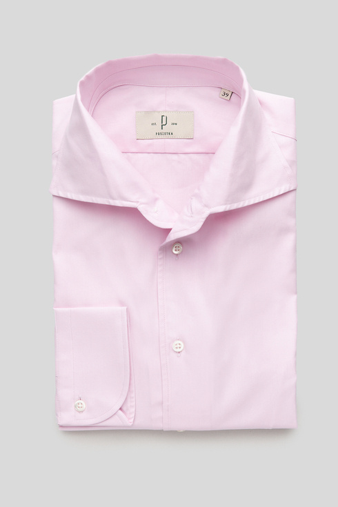 Pale pink shirt with casual semi spread collar