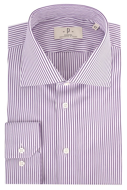 Violet stripe shirt with semi-spread collar | kod rabatowy 20 | Sklep ...