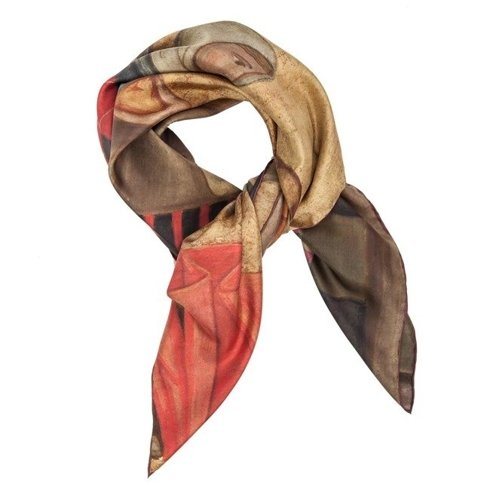 "At the market" silk scarf 100cm