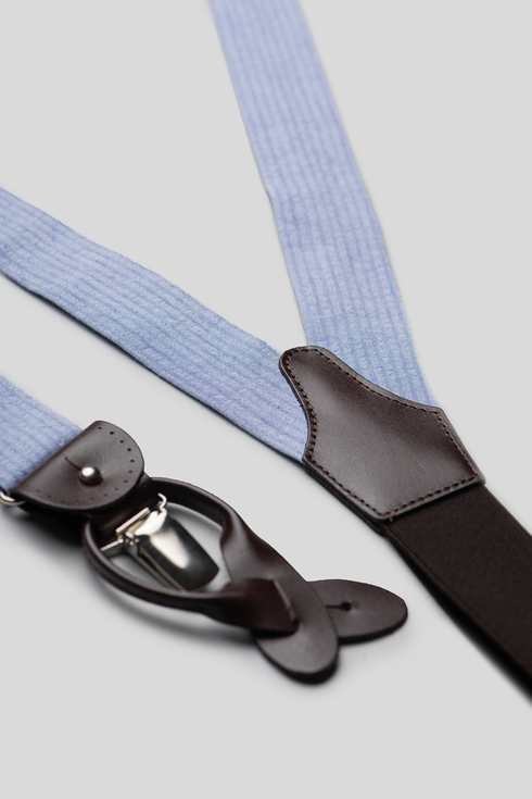 Blue Seersucker Suspenders