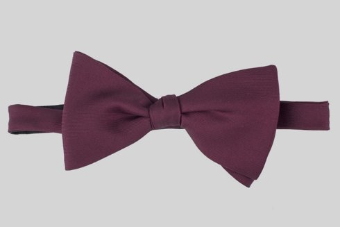 Burgundy Silk Bow Tie