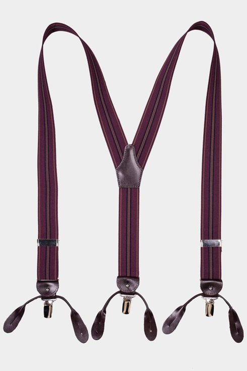 Burgundy stripped elastic braces