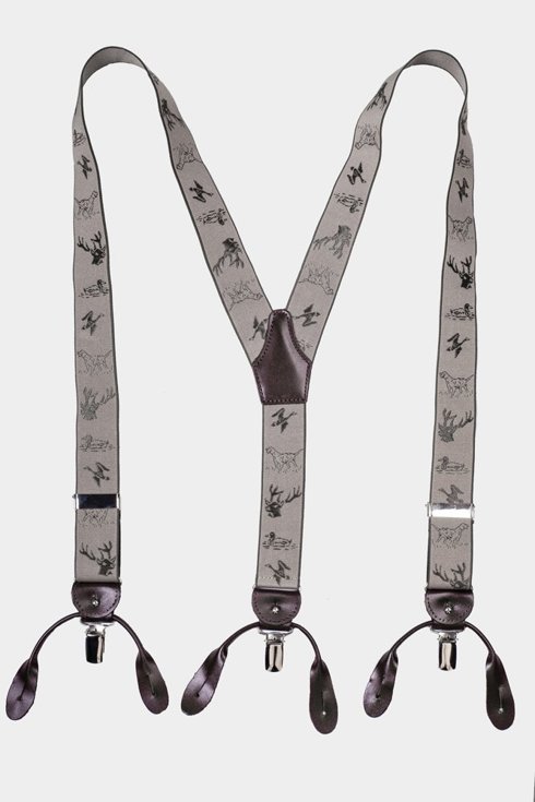 Elastic braces with hunting motif