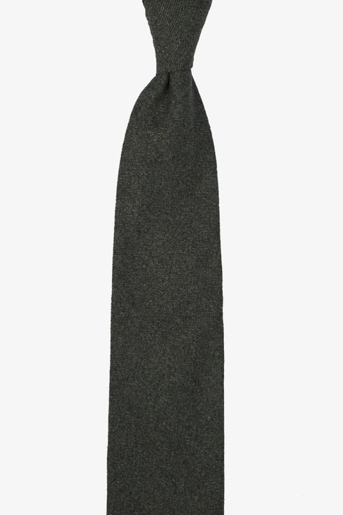 GREEN FLANNEL UNTIPPED HANDROLLED TIE