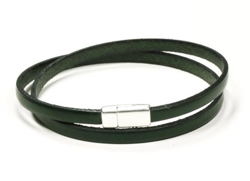 GREEN Leather bracelet
