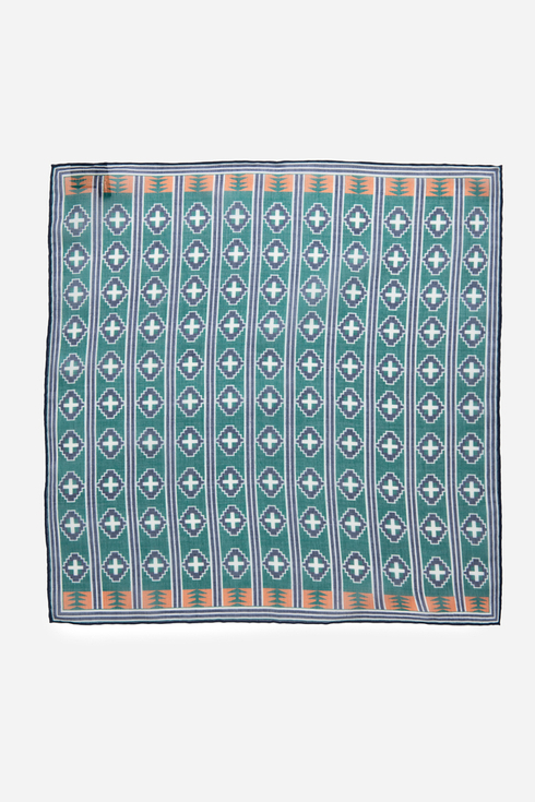 Green Abstract Pattern Pocket Square
