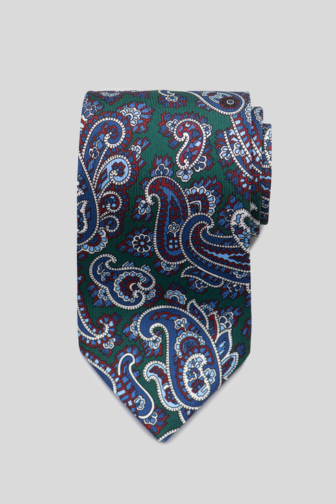 Green, Blue & Red Paisley Tie