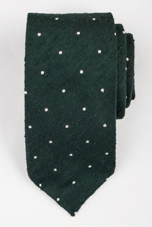 Green untipped shantung tie
