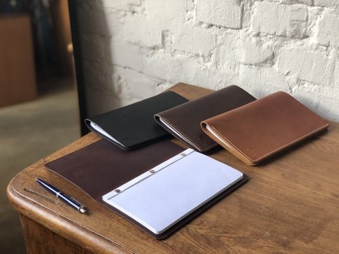 LEATHER cognac Notebook with refill