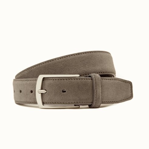 Light Grey suede leather belt
