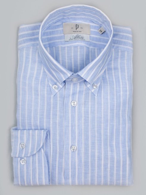 Linen button down collar shirt Albini