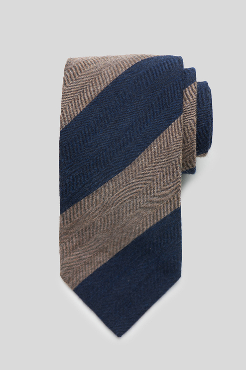 Navy and Grey Wide Striped Tie