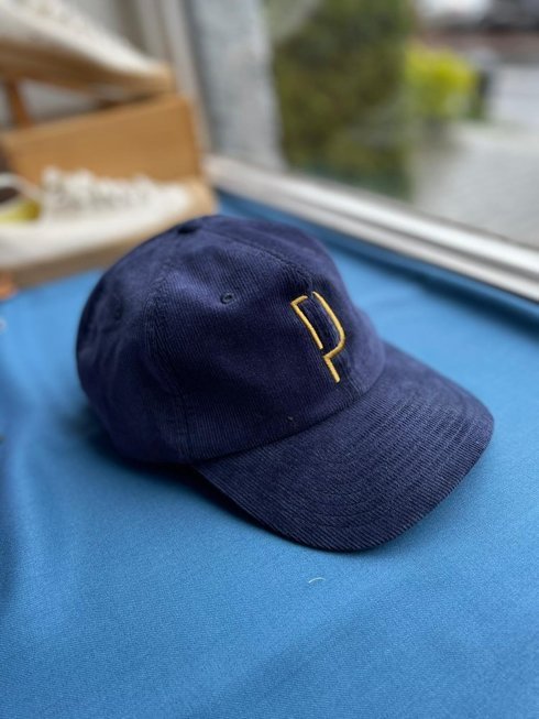 Navy corduroy baseball caps "Poszetka"
