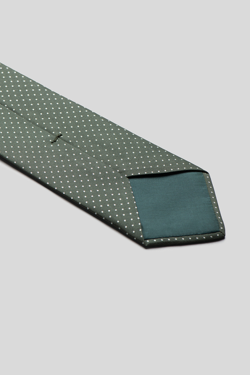 Olive Green Silk Dotted Tie