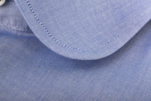 Oxford blue shirt with round collar
