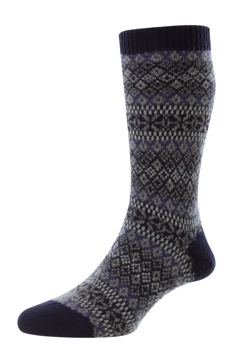 Pantherella cashmere socks navy blue