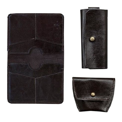 Pocket wallet + coin wallet + key case SET