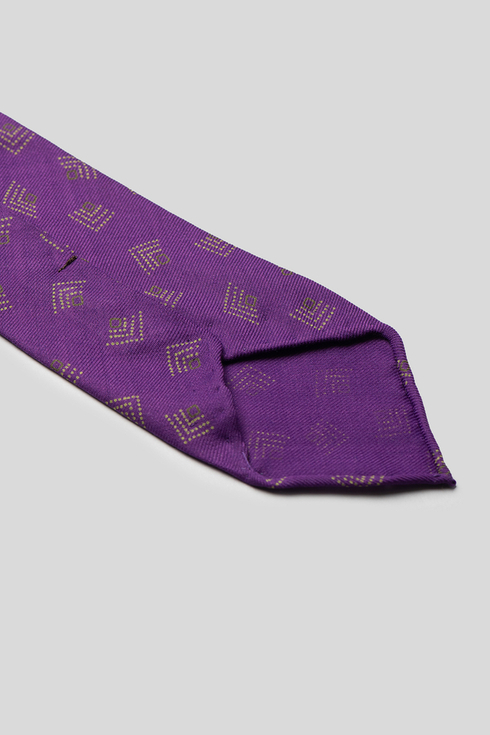 Purple Wool Challis Tie