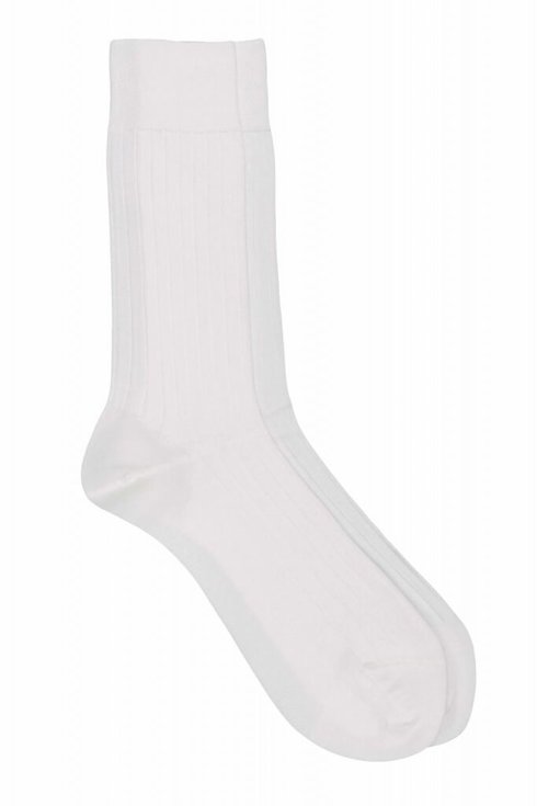 Ribbed 100% Mercerized Cotton Socks - Fil D'écosse