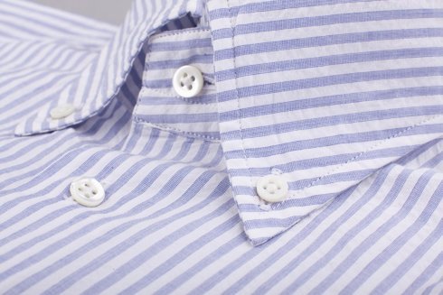 Seersucker button down shirt Albini
