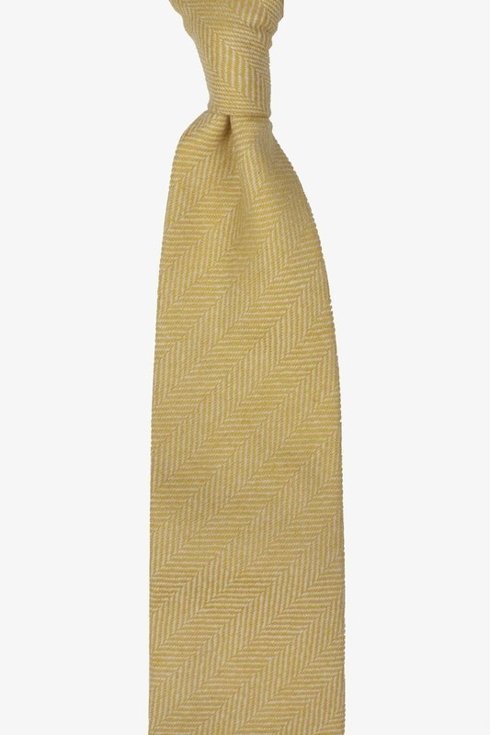 YELLOW FLANNEL UNTIPPED HANDROLLED TIE