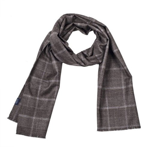 checkered woolen-cashmere scarf