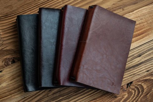 cherry leather notebook with refill