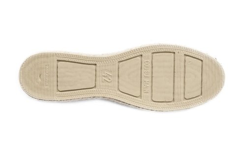 khaki Espadrille with herringbone pattern