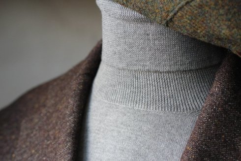 light merino wool turtleneck grey melange