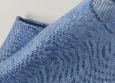 linen pocket square blue