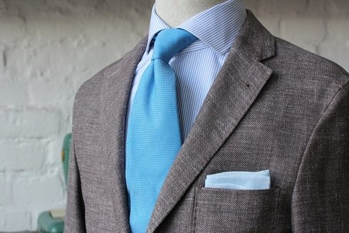 untipped cotton&silk tie