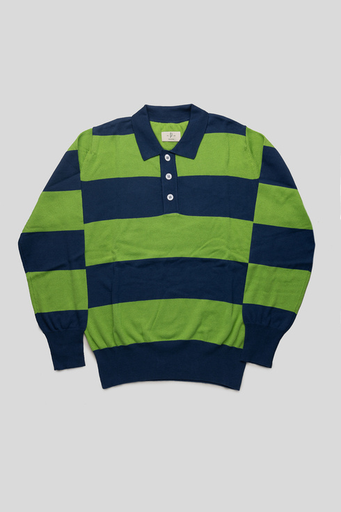 Granatowo-Zielony Sweter Rugby