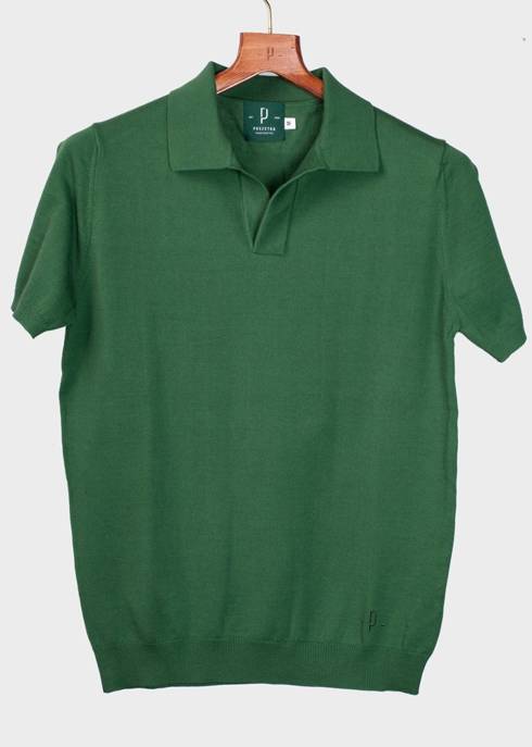 Zielona dzianinowa koszulka polo 