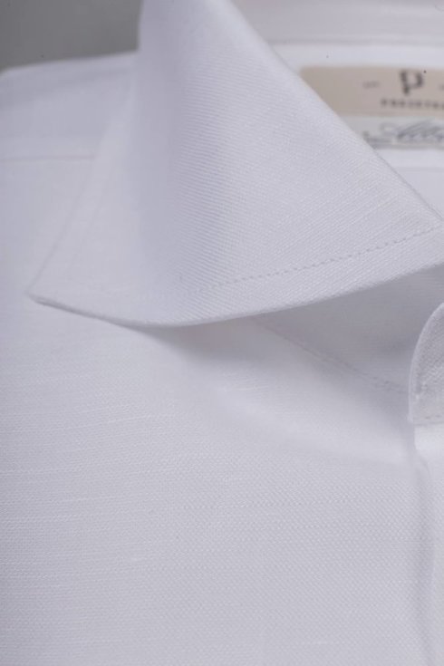 Biała lniano- bawełniana koszula Albini
