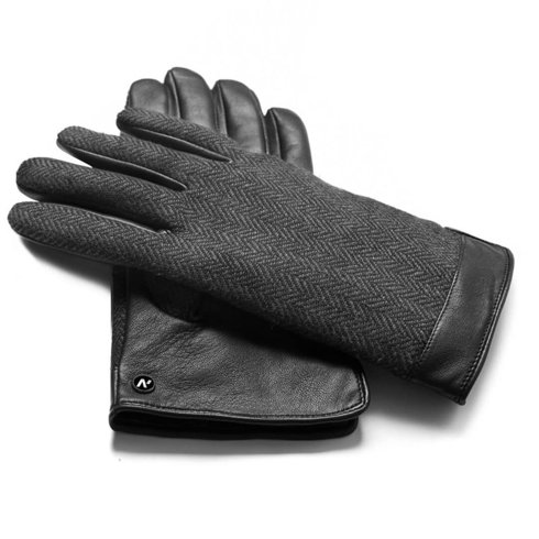 Czarno-szare ocieplane rękawiczki z technologią touchscreen