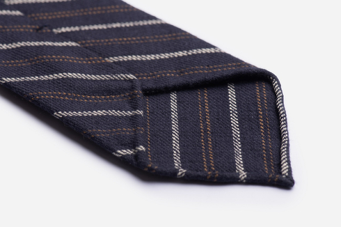 Granatowy krawat bawełniany bez podszewki