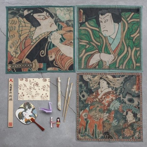 KOLEKCJA JAPOŃSKA Kunisada, Aktorzy Ichikawa Danjuro VII i Ichikawa Danjuro V