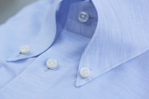 Koszula lniano- bawełniana błękitna button down