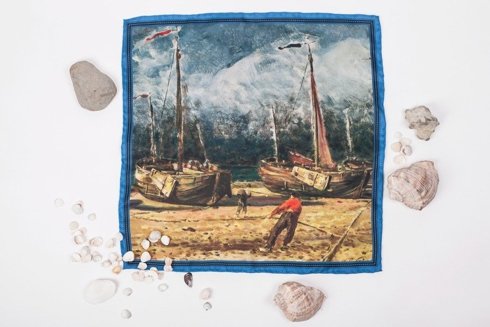 Obrazy mistrzów "Kutry rybackie przy brzegu morza"